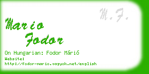 mario fodor business card