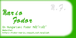 mario fodor business card